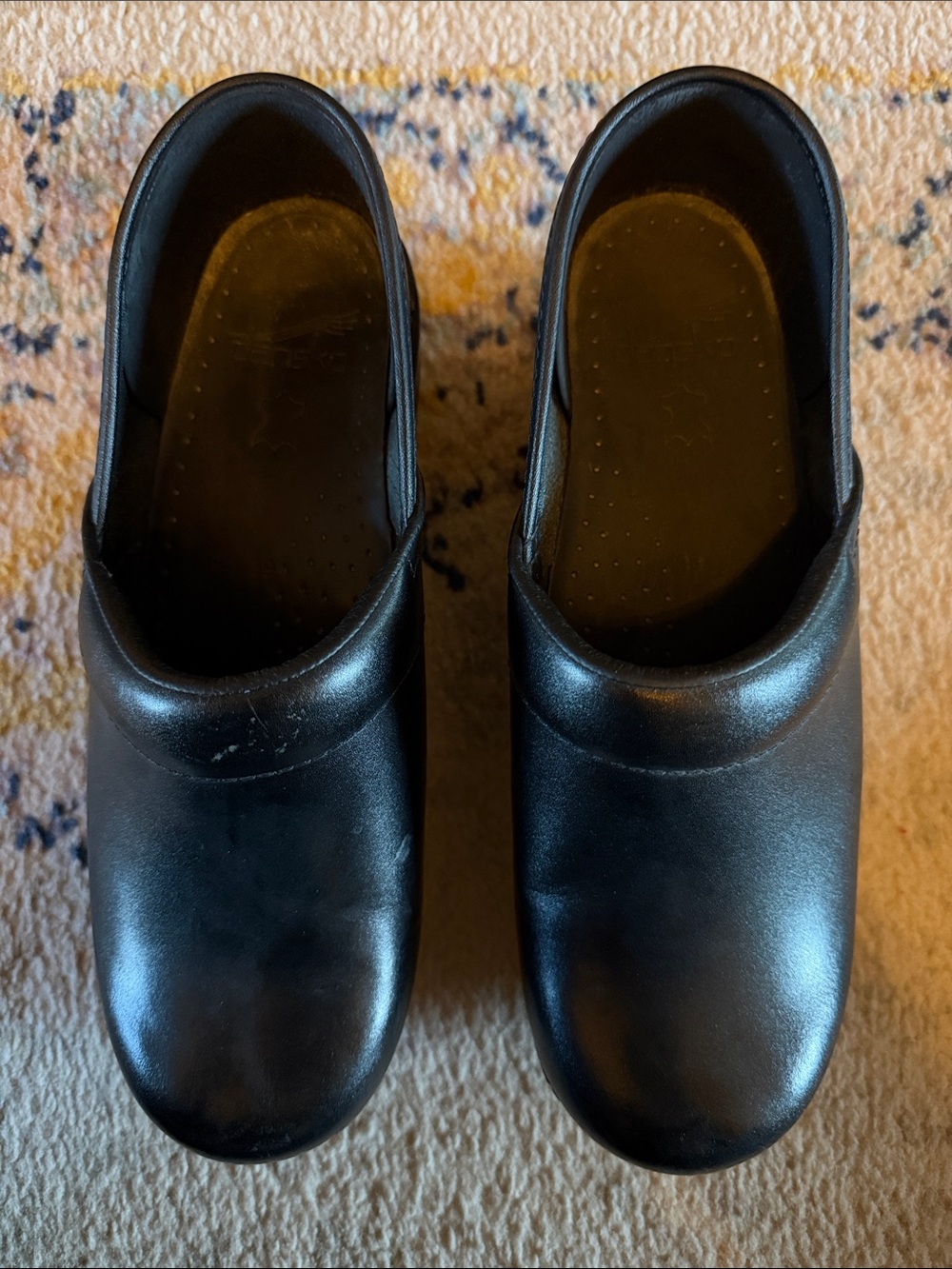 Dansko Black Leather Clogs